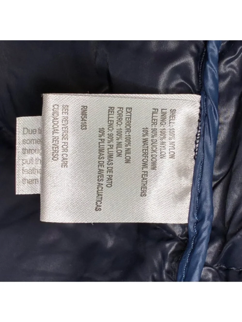 Calvin Klein Womens Packable Lightweight Down Puffer Coat With Hood Navy Large - Picture 7 of 10